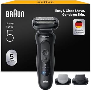 Braun Afeitadora Eléctrica Hombre Series 5, Máquina De Afeitar Barba En Seco Y En Mojado, 2 Modos De Afeitado, 50 Min De Uso, Cabezal De Recortadora Corporal, Estuche De Viaje, 52-N1650SI, Negro Braun Afeitadora Eléctrica Hombre Series 5, Máquina De Afeitar Barba En Seco Y En Mojado, 2 Modos De Afeitado, 50 Min De Uso, Cabezal De Recortadora Corporal, Estuche De Viaje, 52-N1650SI, Negro
