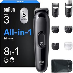 Braun Recortadora Todo en Uno Series 3 AIO3545, Negro Kit de Styling 8en1 para Barba Y Pelo, 14 Longitudes, Máquina de Cortar Pelo con 50 Min de Autonomía, Cortapelos Hombre, Recorte Fácil Y Rápido Braun Recortadora Todo en Uno Series 3 AIO3545, Negro Kit de Styling 8en1 para Barba Y Pelo, 14 Longitudes, Máquina de Cortar Pelo con 50 Min de Autonomía, Cortapelos Hombre, Recorte Fácil Y Rápido
