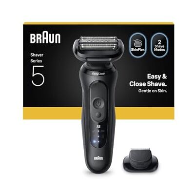 Braun Serie 5 Afeitadora Eléctrica, Hasta 50 Minutos, Cabezal de Recortadora de Precisión, Wireless para Hombre, Afeitadora en Húmedo y Seco, 100% Impermeable, , Negro Braun Serie 5 Afeitadora Eléctrica, Hasta 50 Minutos, Cabezal de Recortadora de Precisión, Wireless para Hombre, Afeitadora en Húmedo y Seco, 100% Impermeable, , Negro