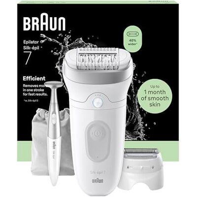 Braun Depiladora Eléctrica Mujer Silk·épil 7 Depiladora Corporal Inalámbrica con Cabezal Ancho, Peine Recortador Y Recortadora para Bikini, Uso en Seco Y Mojado, Depilación Suave Duradera, 7-241 Braun Depiladora Eléctrica Mujer Silk·épil 7 Depiladora Corporal Inalámbrica con Cabezal Ancho, Peine Recortador Y Recortadora para Bikini, Uso en Seco Y Mojado, Depilación Suave Duradera, 7-241
