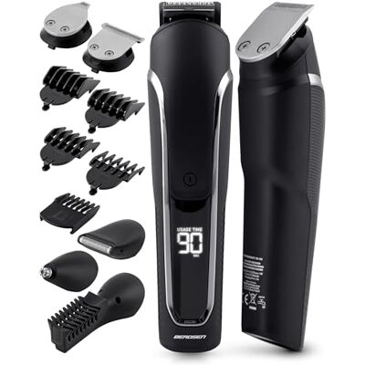 Berdsen Cortapelos profesional 6 en 1, afeitadora eléctrica para hombre, recortadora de barba corporal, recortadora de vello nasal, 5 cabezales intercambiables y 5 cabezales, color negro Berdsen Cortapelos profesional 6 en 1, afeitadora eléctrica para hombre, recortadora de barba corporal, recortadora de vello nasal, 5 cabezales intercambiables y 5 cabezales, color negro