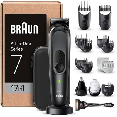 Braun Recortadora Todo en Uno Series 7 MGK7491, Kit 17 en 1 para Barba, Pelo, Depilación Masculina Y Más Braun Recortadora Todo en Uno Series 7 MGK7491, Kit 17 en 1 para Barba, Pelo, Depilación Masculina Y Más