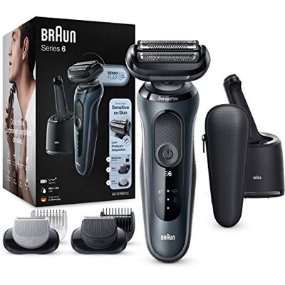 Braun Series 6 60-N7650cc Afeitadora Eléctrica Hombre de Lámina para Barba, con Centro de Limpieza SmartCare, Recortadora Barba, Depiladora Corporal, Uso en Seco y Mojado, Recargable, Inalámbrica,Gris Braun Series 6 60-N7650cc Afeitadora Eléctrica Hombre de Lámina para Barba, con Centro de Limpieza SmartCare, Recortadora Barba, Depiladora Corporal, Uso en Seco y Mojado, Recargable, Inalámbrica,Gris