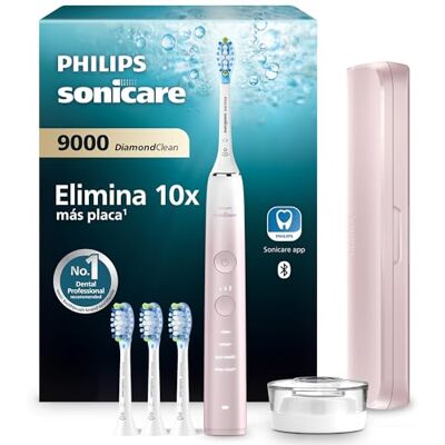 Philips Sonicare DiamondClean 9000, cepillo dental eléctrico, edición especial, sónico con aplicación, sensor de presión, soporte de carga, rosa, modelo HX9911/79, Rosa Philips Sonicare DiamondClean 9000, cepillo dental eléctrico, edición especial, sónico con aplicación, sensor de presión, soporte de carga, rosa, modelo HX9911/79, Rosa