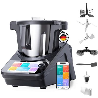 Lifenaxx Máquina de Cocina Inteligente Master Chef LX-050 – Bol de acero inoxidable de 3L, Wi-Fi y App, Pantalla táctil de 7″, 15 programas automáticos: Sous-Vide, vapor, amasado, pesaje, fermentación Lifenaxx Máquina de Cocina Inteligente Master Chef LX-050 – Bol de acero inoxidable de 3L, Wi-Fi y App, Pantalla táctil de 7″, 15 programas automáticos: Sous-Vide, vapor, amasado, pesaje, fermentación