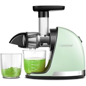 AMZCHEF Extractor de zumos y verduras Licuadora prensado en frío Cold press slow juicer machine con función de masticación inversa Licuadoras para zumos con 2 depósitos y cepillo Verde AMZCHEF Extractor de zumos y verduras Licuadora prensado en frío Cold press slow juicer machine con función de masticación inversa Licuadoras para zumos con 2 depósitos y cepillo Verde