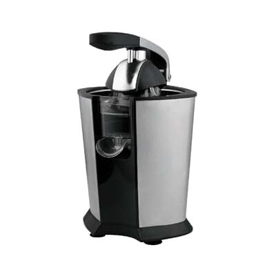 Wintem Exprimidor eléctrico de acero inoxidable negro – Ideal para exprimidas rápidas y sin esfuerzo de limones, naranjas y otros cítricos con 2 conos de exprimido diferentes – Fácil de limpiar a mano Wintem Exprimidor eléctrico de acero inoxidable negro – Ideal para exprimidas rápidas y sin esfuerzo de limones, naranjas y otros cítricos con 2 conos de exprimido diferentes – Fácil de limpiar a mano