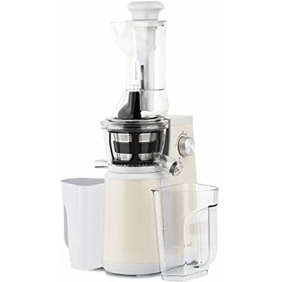H.Koenig Licuadora para Frutas y Verduras de Prensado en Frío, Extractor de Jugos, Multifunciones, Boquilla Extra Grande, 1 Litro, 60 RPM, 400 W, Libre de BPA, Acero Inoxidable, Edición Limitada, Blanco. H.Koe H.Koenig Licuadora para Frutas y Verduras de Prensado en Frío, Extractor de Jugos, Multifunciones, Boquilla Extra Grande, 1 Litro, 60 RPM, 400 W, Libre de BPA, Acero Inoxidable, Edición Limitada, Blanco. H.Koe