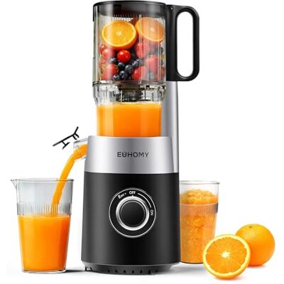 EUHOMY Extractor De Zumos Y Verduras Prensado en Frio 1.8L, Fácil de Limpiar Extractor de Jugos y Verduras, Exprimidor de Frutas con Tolva de 135mm, Licuadora con Hoja de Acero Inoxidable EUHOMY Extractor De Zumos Y Verduras Prensado en Frio 1.8L, Fácil de Limpiar Extractor de Jugos y Verduras, Exprimidor de Frutas con Tolva de 135mm, Licuadora con Hoja de Acero Inoxidable