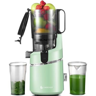 AMZCHEF Extractor de Zumos y Verduras Automático, 135MM Apertura y 1.8L Capacidad Licuadora para Verduras y Frutas Entera, 250W Licuadora Prensado en Frio Lento con Triple Filtro Verde AMZCHEF Extractor de Zumos y Verduras Automático, 135MM Apertura y 1.8L Capacidad Licuadora para Verduras y Frutas Entera, 250W Licuadora Prensado en Frio Lento con Triple Filtro Verde