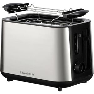 Russell Hobbs Tostadora, ranuras de gran tamaño, 6 niveles tueste, función de extraelevación, descongelar, recalentar y cancelar, función 'levantar y ver', acero inoxidable cepillado, Heaton Russell Hobbs Tostadora, ranuras de gran tamaño, 6 niveles tueste, función de extraelevación, descongelar, recalentar y cancelar, función 'levantar y ver', acero inoxidable cepillado, Heaton