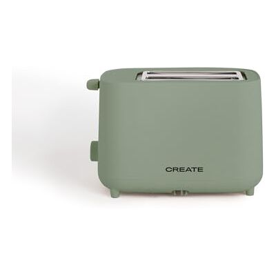 CREATE /TOAST STUDIO/Tostador verde sage / 6 Niveles de potencia, bandeja recogemigas, termostato, descongelación, recalentar, sistema de seguridad, 750W CREATE /TOAST STUDIO/Tostador verde sage / 6 Niveles de potencia, bandeja recogemigas, termostato, descongelación, recalentar, sistema de seguridad, 750W