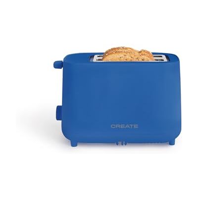 CREATE /TOAST STUDIO/Tostador azul cobalto / 6 Niveles de potencia, bandeja recogemigas, termostato, descongelación, recalentar, sistema de seguridad, 750W CREATE /TOAST STUDIO/Tostador azul cobalto / 6 Niveles de potencia, bandeja recogemigas, termostato, descongelación, recalentar, sistema de seguridad, 750W