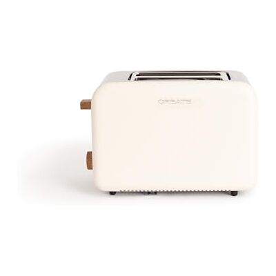 CREATE /TOAST RETRO/Tostadora blanco roto / 6 Niveles de potencia, bandeja recogemigas, termostato, descongelación, recalentar, 2 ranuras rebanadas anchas, 850W CREATE /TOAST RETRO/Tostadora blanco roto / 6 Niveles de potencia, bandeja recogemigas, termostato, descongelación, recalentar, 2 ranuras rebanadas anchas, 850W
