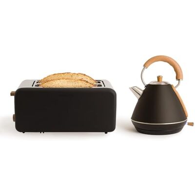 CREATE /PACK TOAST RETRO XL + KETTLE RETRO L/Tostadora de pan negra con hervidor de agua negro/Hervidor de 1.7 L CREATE /PACK TOAST RETRO XL + KETTLE RETRO L/Tostadora de pan negra con hervidor de agua negro/Hervidor de 1.7 L