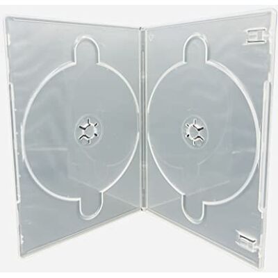 Dragon Estuche para disco 25 piezas, doble, transparente, fino, lomo de 7 mm, DVD/CD/BLU RAY, marca ® Dragon Estuche para disco 25 piezas, doble, transparente, fino, lomo de 7 mm, DVD/CD/BLU RAY, marca ®