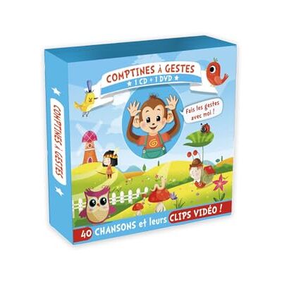 Deva Jeunesse Comptines à Gestes Coffret CD + DVD avec Livret des Paroles 40 Titres de Comptines et Chansons pour Enfants, Maternelle et Bébés Idéal pour Enfants de 3 à 5 Ans Deva Jeunesse Comptines à Gestes Coffret CD + DVD avec Livret des Paroles 40 Titres de Comptines et Chansons pour Enfants, Maternelle et Bébés Idéal pour Enfants de 3 à 5 Ans