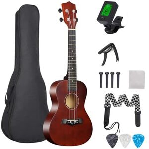 DABAUR Ukeleles Profesionales Juego De Ukelele Acústico De 23 Pulgadas Con Bolsa De Concierto, Cuerdas Puente Pin Capo Sintonizador Todo De Tilo Adecuado Para Principiantes(Coffee) DABAUR Ukeleles Profesionales Juego De Ukelele Acústico De 23 Pulgadas Con Bolsa De Concierto, Cuerdas Puente Pin Capo Sintonizador Todo De Tilo Adecuado Para Principiantes(Coffee)