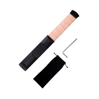 RCGOFOLLOW Entrenador de acordes Guitarras de viaje Instrumento de enseñanza versátil Nuevos estudiantes que buscan perfeccionar habilidades Llevar y practicar, 6 trastes negros RCGOFOLLOW Entrenador de acordes Guitarras de viaje Instrumento de enseñanza versátil Nuevos estudiantes que buscan perfeccionar habilidades Llevar y practicar, 6 trastes negros
