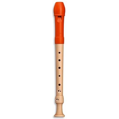 Mollenhauer FIPPLE Digi« Flauta dulce soprano en C, naranja, plástico/arce, doble agujero barroco Mollenhauer FIPPLE Digi« Flauta dulce soprano en C, naranja, plástico/arce, doble agujero barroco