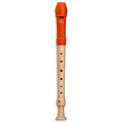 Mollenhauer FIPPLE Digi« Flauta dulce soprano en C, naranja, plástico/arce, agujero único alemán Mollenhauer FIPPLE Digi« Flauta dulce soprano en C, naranja, plástico/arce, agujero único alemán