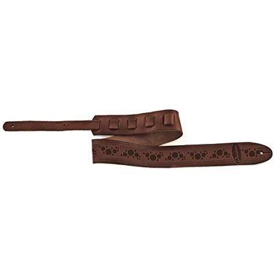 OVATION correa para guitarra de cuero Premium Signature Multi-Soundhole Chocolate Diseño Multi-Soundhole en relieve Hecha a mano OVATION correa para guitarra de cuero Premium Signature Multi-Soundhole Chocolate Diseño Multi-Soundhole en relieve Hecha a mano