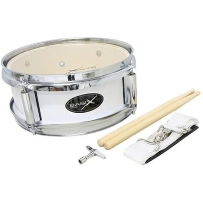 GEWA Junior Marching Drum, Tambor de marcha 10 x 4", casco de madera blanco, incl. correa y baquetas GEWA Junior Marching Drum, Tambor de marcha 10 x 4", casco de madera blanco, incl. correa y baquetas