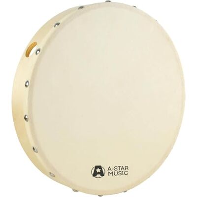 A-Star Tambor de mano preafinado de 10 pulgadas, parche de piel natural, tambor de marco de 25 cm de diámetro A-Star Tambor de mano preafinado de 10 pulgadas, parche de piel natural, tambor de marco de 25 cm de diámetro