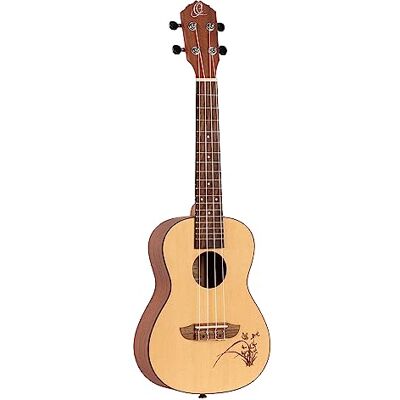 Ortega Guitars Ortega Ukelele de concierto, tapa de pícea y fondo y aros de caoba, color Beige, Natural Ortega Guitars Ortega Ukelele de concierto, tapa de pícea y fondo y aros de caoba, color Beige, Natural