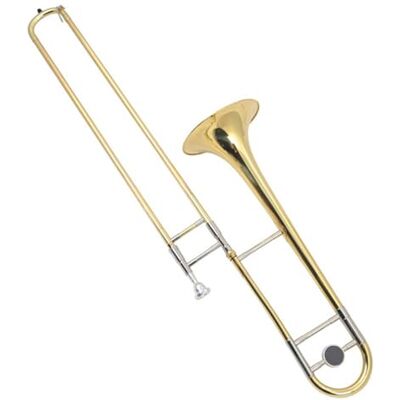 CRJUS Trombón Tenor Plano Dorado B, Trombón Deslizante Dorado Lacado De Latón Con Estuche Portátil Trombón Para Principiantes CRJUS Trombón Tenor Plano Dorado B, Trombón Deslizante Dorado Lacado De Latón Con Estuche Portátil Trombón Para Principiantes