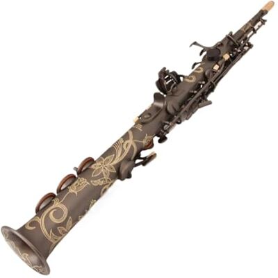 LJERFSW Saxofón De Latón Saxofón Agudo Profesional Matte 54 Structure B-key Saxofón De Tono De Calidad Profesional(Bag A) LJERFSW Saxofón De Latón Saxofón Agudo Profesional Matte 54 Structure B-key Saxofón De Tono De Calidad Profesional(Bag A)