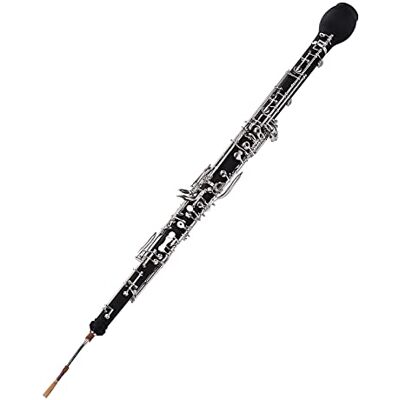 COMETX Oboe F Cuerno inglés profesional para oboe alto, llave F, cuerpo de madera sintética, teclas chapadas en plata, instrumento de viento de madera con guantes de lengüeta, funda de paño de COMETX Oboe F Cuerno inglés profesional para oboe alto, llave F, cuerpo de madera sintética, teclas chapadas en plata, instrumento de viento de madera con guantes de lengüeta, funda de paño de