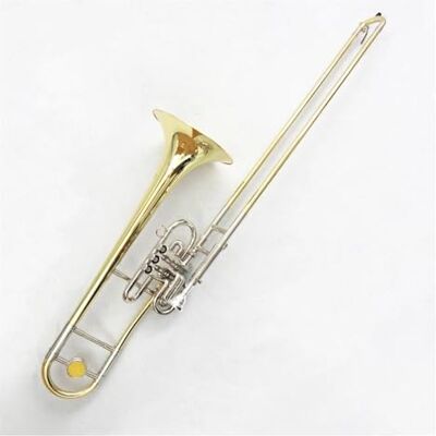 CRJUS Trombón De Doble Uso Con Tono Bb/F, Cuerpo De Latón, Trombón De Pistón Lacado En Oro Con Estuche De Almacenamiento Trombón Para Principiantes CRJUS Trombón De Doble Uso Con Tono Bb/F, Cuerpo De Latón, Trombón De Pistón Lacado En Oro Con Estuche De Almacenamiento Trombón Para Principiantes