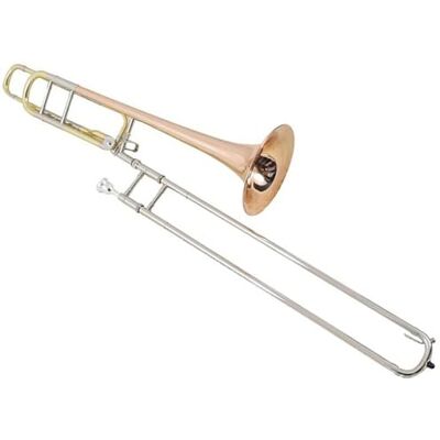 CRJUS Trombón Tenor Tono Bb/F Trombón De Cuerpo Dorado Lacado De Latón Amarillo Con Estuche Y Boquilla Trombón Para Principiantes CRJUS Trombón Tenor Tono Bb/F Trombón De Cuerpo Dorado Lacado De Latón Amarillo Con Estuche Y Boquilla Trombón Para Principiantes