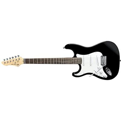 GEWA guitarra eléctrica RC-100 negro, Versión para zurdos, Lefthand, Cuerpo de madera de tilo macizo, Mástil de arce, Diapasón de madera de pakka, herrajes cromados GEWA guitarra eléctrica RC-100 negro, Versión para zurdos, Lefthand, Cuerpo de madera de tilo macizo, Mástil de arce, Diapasón de madera de pakka, herrajes cromados