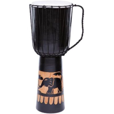 Ciffre Tambor Djembe grande de 60 cm, tambor Bongo, elefante, marrón, comercio justo, sonido superior, negro Ciffre Tambor Djembe grande de 60 cm, tambor Bongo, elefante, marrón, comercio justo, sonido superior, negro