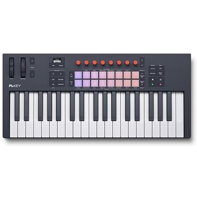 Novation FLkey 2 37 — Teclado controlador MIDI para FL Studio. Crea ritmos con teclas tamaño completo, USB, ruedas de tono y modulación, 16 pads de percusión y arpegiador. Incluye 6 meses de FL Studio Novation FLkey 2 37 — Teclado controlador MIDI para FL Studio. Crea ritmos con teclas tamaño completo, USB, ruedas de tono y modulación, 16 pads de percusión y arpegiador. Incluye 6 meses de FL Studio