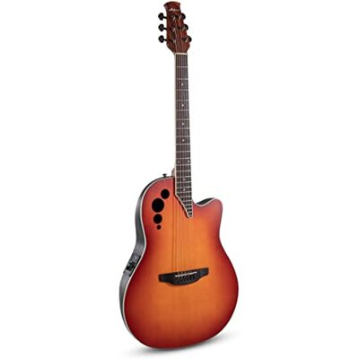 Applause E-Guitarra acústica Elite AE48 Super Shallow Cutaway Cuerpo Roundback Lyrachord Super Shallow Preamplificador AP3TP- Tapa de abeto Honeyburst Satin Applause E-Guitarra acústica Elite AE48 Super Shallow Cutaway Cuerpo Roundback Lyrachord Super Shallow Preamplificador AP3TP- Tapa de abeto Honeyburst Satin