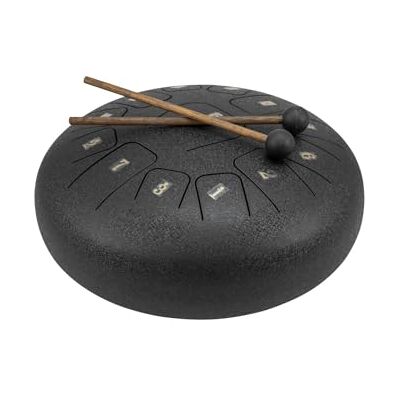 DIMAVERY TD-12 Tambor de acero para tongua, color negro DIMAVERY TD-12 Tambor de acero para tongua, color negro