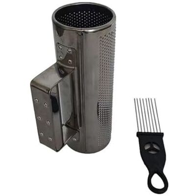 Oxxggkao Instrumento musical cilíndrico redondo latino instrumentos de percusión de metal Guiro Shaker con juego de raspador Oxxggkao Instrumento musical cilíndrico redondo latino instrumentos de percusión de metal Guiro Shaker con juego de raspador