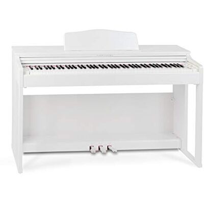 Classic Cantabile Piano digital 88 teclas con acción de martillo Teclado electronico USB/MIDI host, 128 polifonía, 40 voces y funcion acompañamiento automático Organo musical Blanco mate Classic Cantabile Piano digital 88 teclas con acción de martillo Teclado electronico USB/MIDI host, 128 polifonía, 40 voces y funcion acompañamiento automático Organo musical Blanco mate