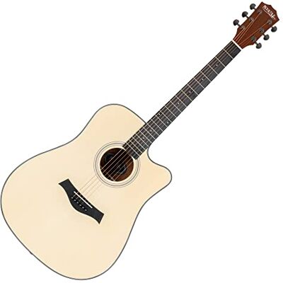 ROCKTILE WSD-101C NT Guitarra Western, Tapa: Abeto, X-Bracing, Trastes: 20 Forma del cuerpo: Square-Shoulder Dreadnought con Cutaway, Fondo y aros: Sapele, Mástil: Okoume, Puente: nogal, 5 cm, Peso: 1 ROCKTILE WSD-101C NT Guitarra Western, Tapa: Abeto, X-Bracing, Trastes: 20 Forma del cuerpo: Square-Shoulder Dreadnought con Cutaway, Fondo y aros: Sapele, Mástil: Okoume, Puente: nogal, 5 cm, Peso: 1