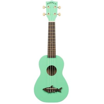 Kala Ma MK-SS-GRN Shark Soprano Ukelele con Bandera del Puente de Acabado Satinado, color Verde Surf Kala Ma MK-SS-GRN Shark Soprano Ukelele con Bandera del Puente de Acabado Satinado, color Verde Surf