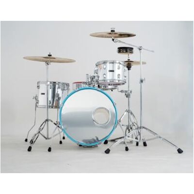 Dixon Little Roomer Set de 5 piezas de caoba para estudio y conciertos acústicos, color cromado con elementos en rojo/verde/azul Dixon Little Roomer Set de 5 piezas de caoba para estudio y conciertos acústicos, color cromado con elementos en rojo/verde/azul