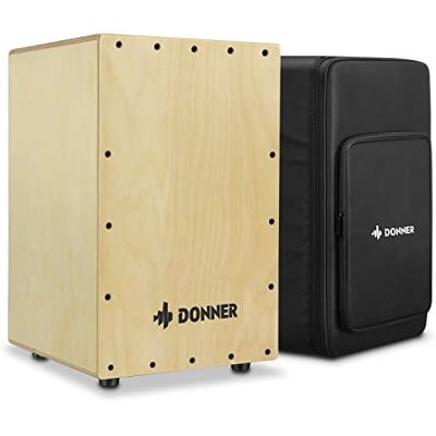 Donner DCD-1 Cajon Drum Box Caja de tambor de madera de abedul, cuerdas internas de metal con bolsa de transporte Donner DCD-1 Cajon Drum Box Caja de tambor de madera de abedul, cuerdas internas de metal con bolsa de transporte
