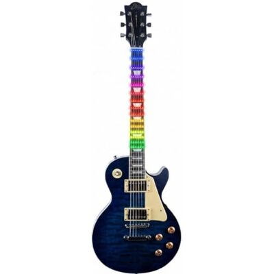 EKO Guitares LS-300 VISUAL NOTE Guitarra eléctrica estilo Les Paul, sistema de aprendizaje LED, pastilla humbucker, teclado Laurel, Blue Quilted EKO Guitares LS-300 VISUAL NOTE Guitarra eléctrica estilo Les Paul, sistema de aprendizaje LED, pastilla humbucker, teclado Laurel, Blue Quilted