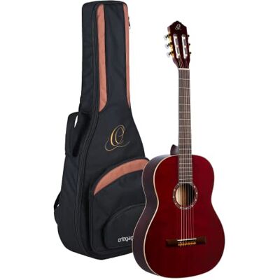 Ortega Guitars Ortega Guitarra clásica (cedro y caoba, tamaño 4/4), color rojo Ortega Guitars Ortega Guitarra clásica (cedro y caoba, tamaño 4/4), color rojo