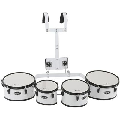 GEWA Marching Quad-Tom-Set, Tambor de marcha, 8 x 8 ", 10 x 8", 12 x 8", 13 x 8", casco de madera blanco laminado, incl. arnés GEWA Marching Quad-Tom-Set, Tambor de marcha, 8 x 8 ", 10 x 8", 12 x 8", 13 x 8", casco de madera blanco laminado, incl. arnés