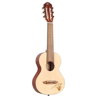 Ortega Guitars Travel Guitar acústica Mini/Travel Series Guitarlele 6 cuerdas tapa de abeto grabado a laser () Ortega Guitars Travel Guitar acústica Mini/Travel Series Guitarlele 6 cuerdas tapa de abeto grabado a laser ()