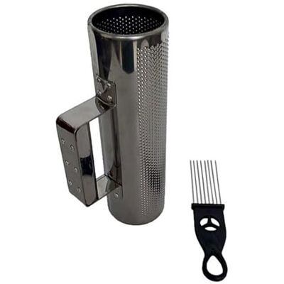 TSMORY Guiro Agitador de instrumentos de metal con raspador, instrumento musical, cilindro redondo, percusiones latinas TSMORY Guiro Agitador de instrumentos de metal con raspador, instrumento musical, cilindro redondo, percusiones latinas